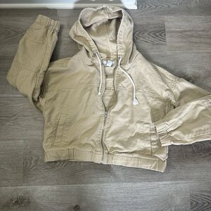 Forever 21 Beige Hooded Jacket